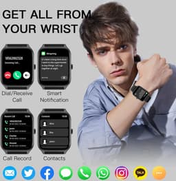 Fairweather Smartwatch Pro – Dames – HD – Stappenteller – Slaapmeter – hartslagmeter – Geschikt voor iOS en Android - Zwart — thumbnail 4