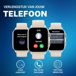 Cinturio Commander Smartwatch - Zilver/Wit - Omoled Scherm - Voor heren en voor dames — thumbnail 5