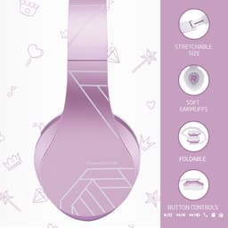PowerLocus P2 draadloze Over-Ear Koptelefoon Inklapbaar koptelefoon voor kinderen - veilig volume van 85 dB - Bluetooth Hoofdtelefoon - Met microfoon — thumbnail 2
