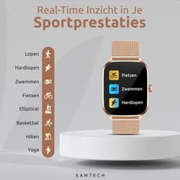 SAMTECH Smartwatch Ultra Thin Pro Serie 5 - Dames & Heren – Sport horloge - Stappenteller, Calorie Teller, Slaap meter, HD – IOS & Android - Rose goud — thumbnail 5