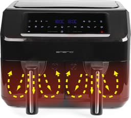 Emerio Dubbele Heteluchtfriteuse 2600W - 2x3.6L - Dual zone - Digitaal display - 50-200ºC - Timer - Sync Function - Zwart AF-130376.1 — thumbnail 4
