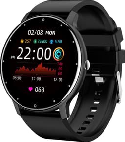 Kiraal Fit 5 - Smartwatch dames - Smartwatch Heren - Stappenteller - Full Screen - Fitness Tracker - Activity Tracker - Smartwatch Android & IOS - Zwart — thumbnail 3