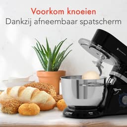 KitchenBrothers Keukenrobot - Keukenmachine - Touch Display en Timer - BPA-vrij - 6,2L - Keukenmixer - 1400W - Zwart — thumbnail 4