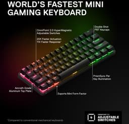 SteelSeries Apex Pro Mini - Draadloos Mechanisch Gaming Keyboard - US Qwerty — thumbnail 2