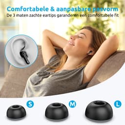 PrimeSound Sky Pro Draadloze Oordopjes - Active Noise Cancelling - LED Display - Bluetooth 5.3 - Zwart — thumbnail 4