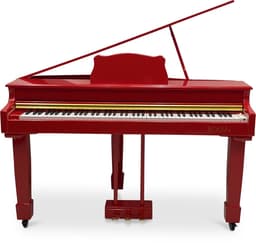 Bolan GP-1 digitale vleugel rood hoogglans - babyvleugel - elektrische piano 88 toetsen - gewogen toetsen - bluetooth verbinden met mp3 en midi — thumbnail 1