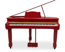 Bolan GP-1 digitale vleugel rood hoogglans - babyvleugel - elektrische piano 88 toetsen - gewogen toetsen - bluetooth verbinden met mp3 en midi