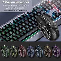 SAMMIT Gaming Muis met LED Verlichting - Stille Muis - Ergonomisch Ontworpen - 1200 tot 3200 DPI - Zwart — thumbnail 5