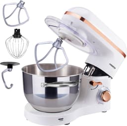 AREBOS Keukenmachine - 1500W - Keukenrobot - 6L - Keukenmixer - Foodprocessor - Roestvrij Stalen Mengkom - 6 Snelheden - Wit — thumbnail 1