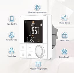 TechU™ Smart Thermostaat Life – Wit – Alleen voor Elektrische Vloerverwarming – App, Wifi & Amazon Alexa – Energiebesparend – Kinderslot — thumbnail 4