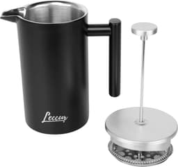 Leccur French Press Koffiemaker - Cafetière Dubbelwandig - RVS 0.8 liter — thumbnail 4