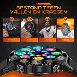 Xelar Ultra - Outdoor Heren Smartwatch - Hartslagmeter - Stappenteller - Slaapmonitor - Multisport - IP67 Waterdicht - Geschikt voor alle Smartphones - Zwart — thumbnail 4