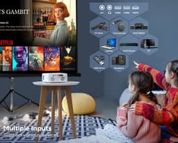 iZEEKER iPL310 Beamer met Draagtas - Native 1080P 4K-ondersteuning - 200 ANSI Lumen 300-inch scherm- 5G Wifi en Bluetooth - Wit — thumbnail 3