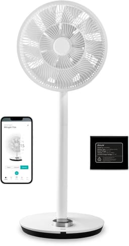 Duux Whisper Flex - Smart Statiefventilator met Dock & Accu - Staande Ventilator & Tafelventilator - Wit — thumbnail 1