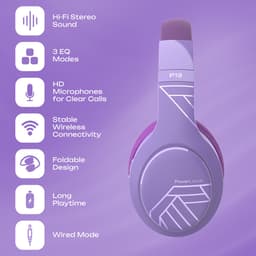 PowerLocus P19 Bluetooth Koptelefoon - Koptelefoon Draadloos - tot 70 Uur Speeltijd en met Aux Kabel - Over Ear Hoofdtelefoon - 3 EQ-Modi - Met Draagtas - Purper — thumbnail 2
