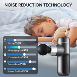 Mini-massagepistool 037 kg - klein licht pistool met 4 siliconen opzetstukken - 5 snelheden 3000 tpm - stil spierpistool voor spierontspanning - 2000 mAh USB C Massage gun — thumbnail 4