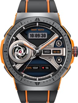 WizBay Premium Select® 1,43 Inch AMOLED Sport Smartwatch Zwart Oranje - Bluetooth Bellen - Hartslag Bloeddruk Zuurstof - IP68 Waterdicht - 100+ Sportstanden - 466x466 — thumbnail 1