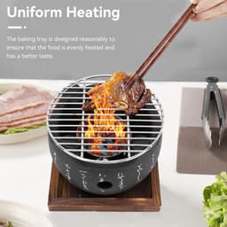 BBQ Grill - Japanse Stijl - Tafelblad Houtskool - Draagbare Mini - Gietijzeren Grill — thumbnail 3