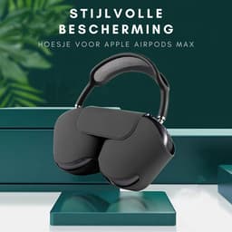 Ainy - Zwart Case Accessoires - Koptelefoon hoes geschikt voor Apple Airpods Max | Zacht Polyester Siliconen Syntetisch Leer materiaal | Magneet sluitingen — thumbnail 3