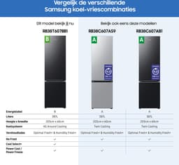 Samsung RB38T607BB1/EF - Koel-vriescombinatie - 387 liter - Energielabel B — thumbnail 5
