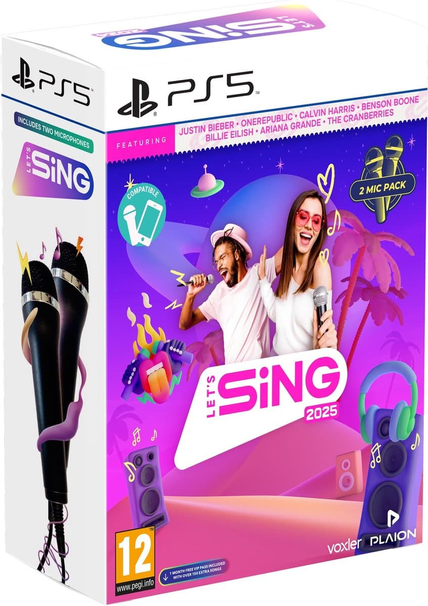 Let's Sing 2025 + 2 Microfoons - International Edition - PS5 — afbeelding 1