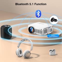 Draagbare Beamer 4K - 16000L - Bluetooth Projector Native 1080P - 5G Wifi - Elektrische Focus & Keystone - Compatibel met TV Stick, Smartphone, Laptop, HDMI, USB — thumbnail 2