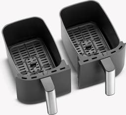 Equivera Dubbele Airfryer - Dubbele Mand - Dual Cook - Heteluchtfriteuse - Verschillende Programma's - Dual Zone - Mega — thumbnail 5