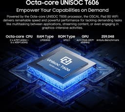 Oscal Pad 80 WiFi Tablet 10.51" FHD - 1200x1920 - Android 14 - 2.4G+5G WiFi 5 - RAM 18 GB - ROM 256 GB - 8200mAh - Grijs — thumbnail 3