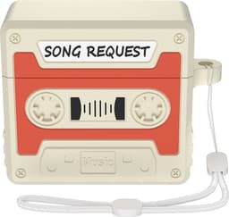 Telestore hoesje geschikt voor AirPods 4 soft case cover- retro cassettebandje bandje tape - TPU hoesje Beschermhoes - AirPods 4 Cover - AirPods 4 hoesje - Geschikt voor Apple Airpods 4 - gel hoesje - Oranje — thumbnail 1