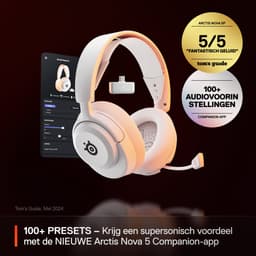 SteelSeries Arctis Nova 5 Wireless - Draadloze Gaming Headset - Wit - 100+ audio presets - 60 uur accuduur - 2.4-GHz en Bluetooth - PC, PS5, Switch & Mobiel — thumbnail 4
