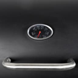 Smoker BBQ met Schoorsteen ELITE – Houtskool Barbecue met Thermometer en 2 Zijtafels – 112x78,3x133 cm – Metaal Zwart — thumbnail 5
