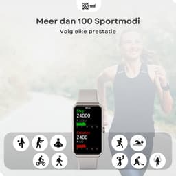 Kiraal Venture Active - AMOLED Activity Tracker - Stappenteller - Hartslagmeter - Bloeddrukmeter - Smartwatch - Waterdicht - Heren - Dames - Nederlandse Handleiding - Zilver — thumbnail 3