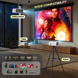 Equivera Mini Beamer - Draagbare Beamer - Beamer - Mini Beamer Projector - Projector - Mini Projector — thumbnail 4