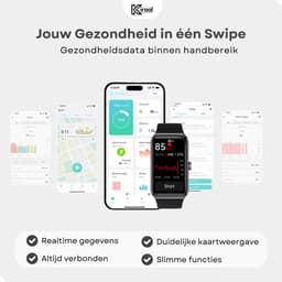 Kiraal Venture Active - AMOLED Activity Tracker - Stappenteller - Hartslagmeter - Bloeddrukmeter - Smartwatch - Waterdicht - Heren - Dames - Nederlandse Handleiding - Zwart — thumbnail 5