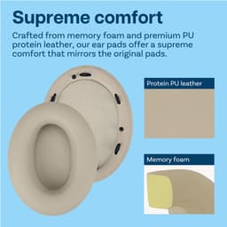 Vervangende Oorkussens voor Sony WH-1000XM3 Noise Cancelling Hoofdtelefoon van MMOBIEL - Memory Foam en Protein PU Koptelefoon Oorkussens - Noise Isolation Earpads – Bruin — thumbnail 3