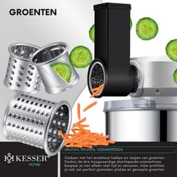 Luxe Keukenrobot – 3 in 1 Keukenmachine – Foodprocessor – Keukenmixer – Worstenmaker – Snijmachine – Raspen – Deegmachine – 1.5L – 1700W – Zilver — thumbnail 2