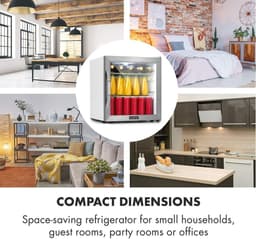 Compacte Minibar Koelkast met Glazen Deur - 47 Liter, Stil en Energiezuinig — thumbnail 3