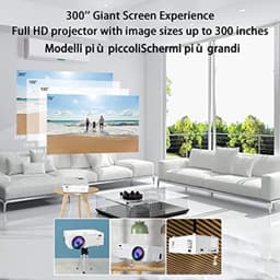 Mini Beamer - Bluetooth Audio - Input tot 1080P Full HD - 10000 Lumen - Projector - Mini Projector - HDMI - USB - Wit - Smartphone - Draagbaar - Ingebouwde speaker - Inclusief standaard — thumbnail 3