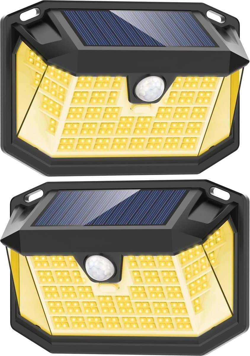 Zonne-energie Buitenlampen met Bewegingssensor - 188 LEDs, 3 Modi, IP65 Waterdicht, Voor Tuin en Muur — afbeelding 1