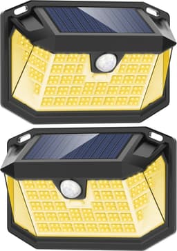 Zonne-energie Buitenlampen met Bewegingssensor - 188 LEDs, 3 Modi, IP65 Waterdicht, Voor Tuin en Muur — thumbnail 1