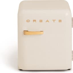CREATE - Koelkast in retrostijl - Gebroken wit - Handvat Hout - FRIDGE RETRO 48L — thumbnail 1