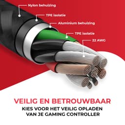 ProFPS Oplaadkabel - Geschikt voor PS4 Controller - 3 Meter - Nylon — thumbnail 5