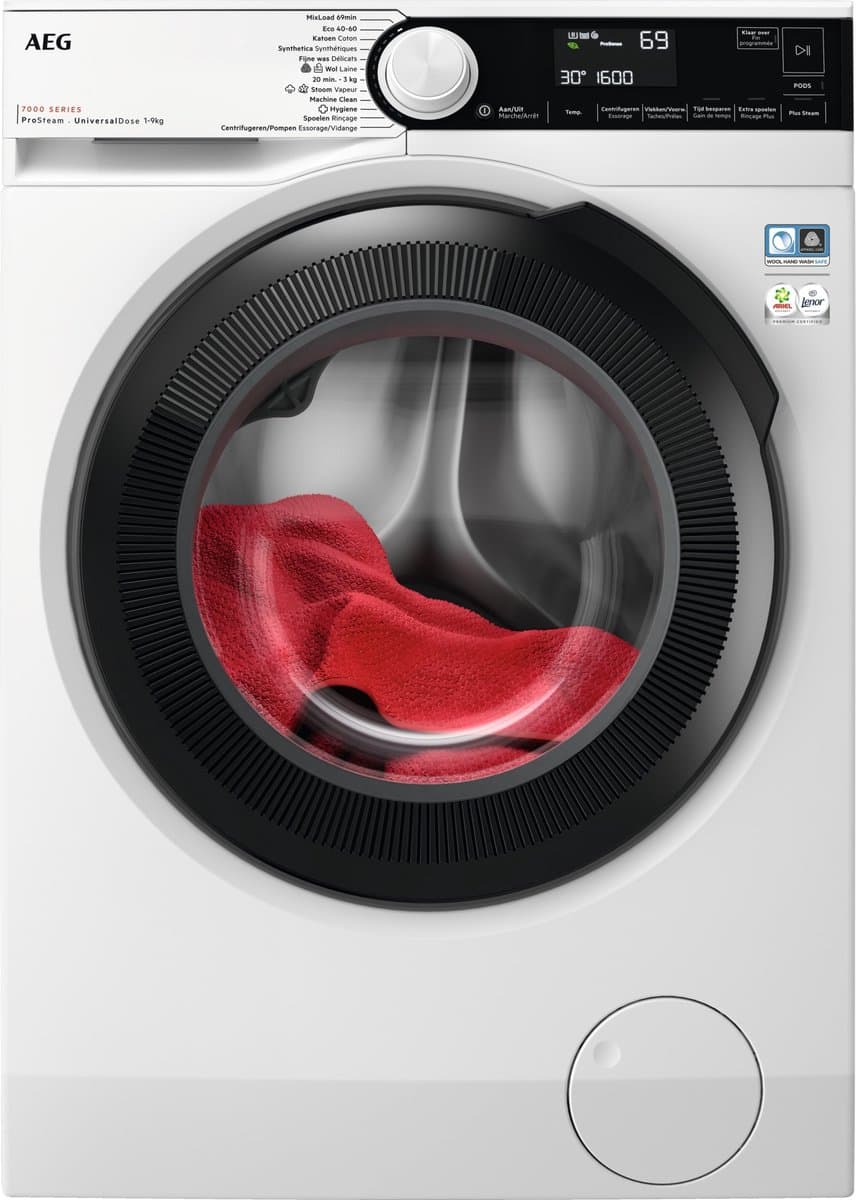 AEG LR75U964 7000 serie Prosteam - Wasmachine - Geschikt voor pods – Energielabel A - 9kg - NL/FR — afbeelding 1