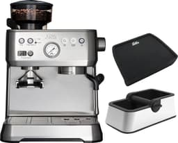 Solis Grind & Infuse Perfetta 1019 - Pistonmachine - Espressomachine met Koffiemolen - Inclusief Coffee Knock Box en Tamping Mat - Zilver — thumbnail 1