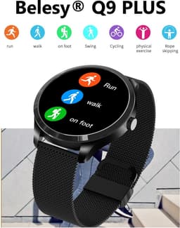 Belesy® BQSiRgRb PLUS - Smartwatch Dames – Smartwatch Heren - Horloge - 1.28 inch - Kleurenscherm - Stappenteller - Bloeddruk - Hartslag - 75+ Wijzerplaten – Sporten – Rose Goud - Siliconen - Regenboog - Kerstcadeau — thumbnail 5