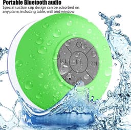 IGOODS Waterdichte Bluetooth Speaker - met Zuignap - Ingebouwde microfoon - Bluetooth 3.0 - Badkamer & Douche Speaker - Groen — thumbnail 2