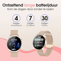 SAMMIT Smartwatch Dames - Rosé Goud - Stappenteller - IOS en Android - Full HD Touchscreen - 42MM — thumbnail 5
