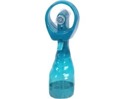 2x Waterspray ventilatoren turquoise/blauw/groen 28 cm - Zomer ventilator met waterverstuiver voor extra verkoeling