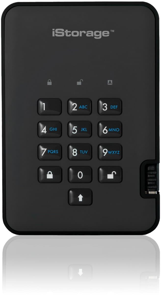 iStorage diskAshur 2 - externe harde schijf - 500 GB - Cijfercode - Zwart — afbeelding 1