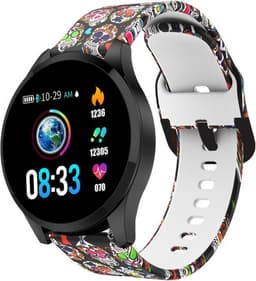 Belesy® BQSiZw8 Skull - Limited edition - Smartwatch dames - Zwart — thumbnail 1